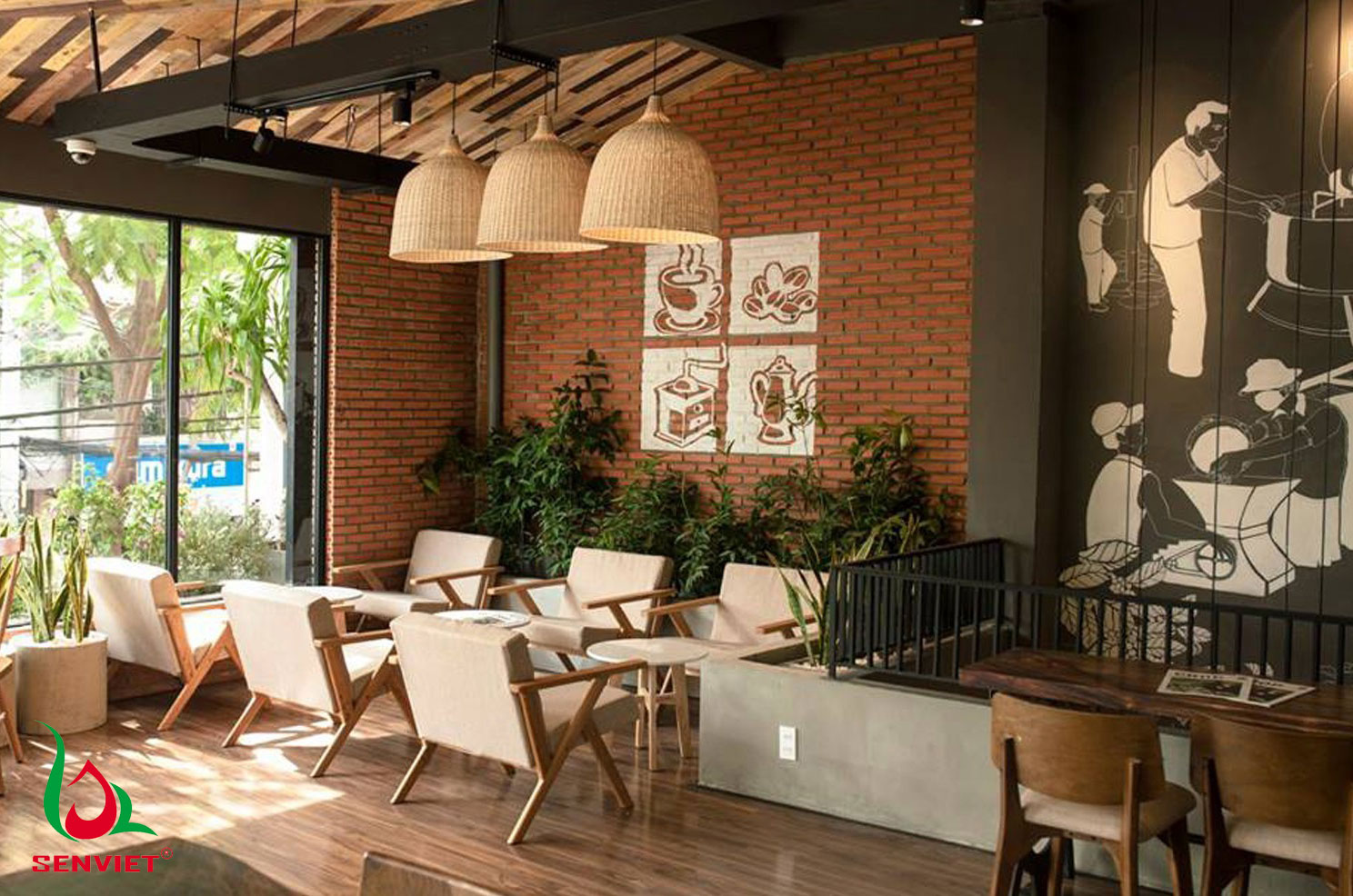 Quán cafe cần được bố trí sao cho hài hòa với nội thất và không gian